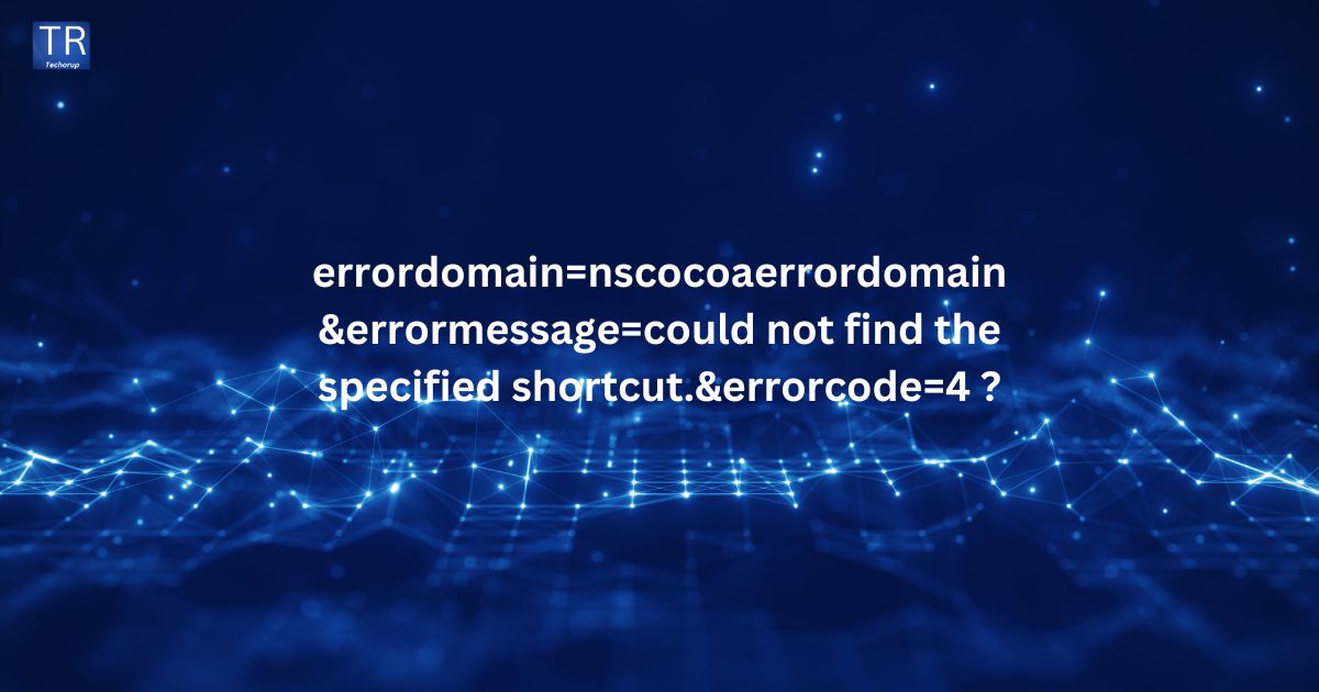 How to solve errordomain=nscocoaerrordomain&errormessage=could not find the specified shortcut.&errorcode=4 ?